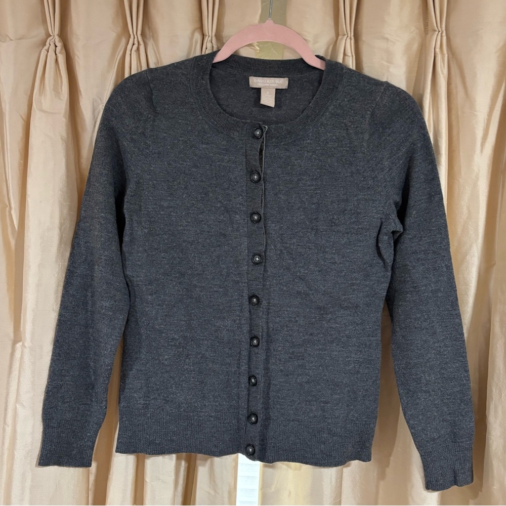 Banana Republic Charcoal Cardigan Sweater